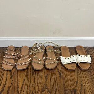 3 Used Pairs of Studded Sandals - Madden Girl, Steve Madden and Sophia Milano